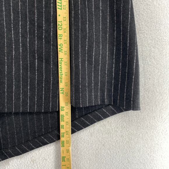 ARAYAL Skirt 42 Wool Flannel Pinstriped Wrap Mini Pleated Asymmetric Gray - Picture 8 of 10